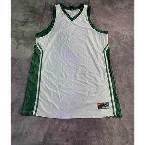 VINTAGE NIKE TEAM SZ 3XL WHITE & GREEN TANK JERSEY MENS BASKETBALL C2-20